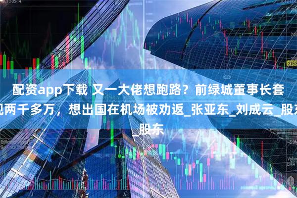 配资app下载 又一大佬想跑路？前绿城董事长套现两千多万，想出国在机场被劝返_张亚东_刘成云_股东